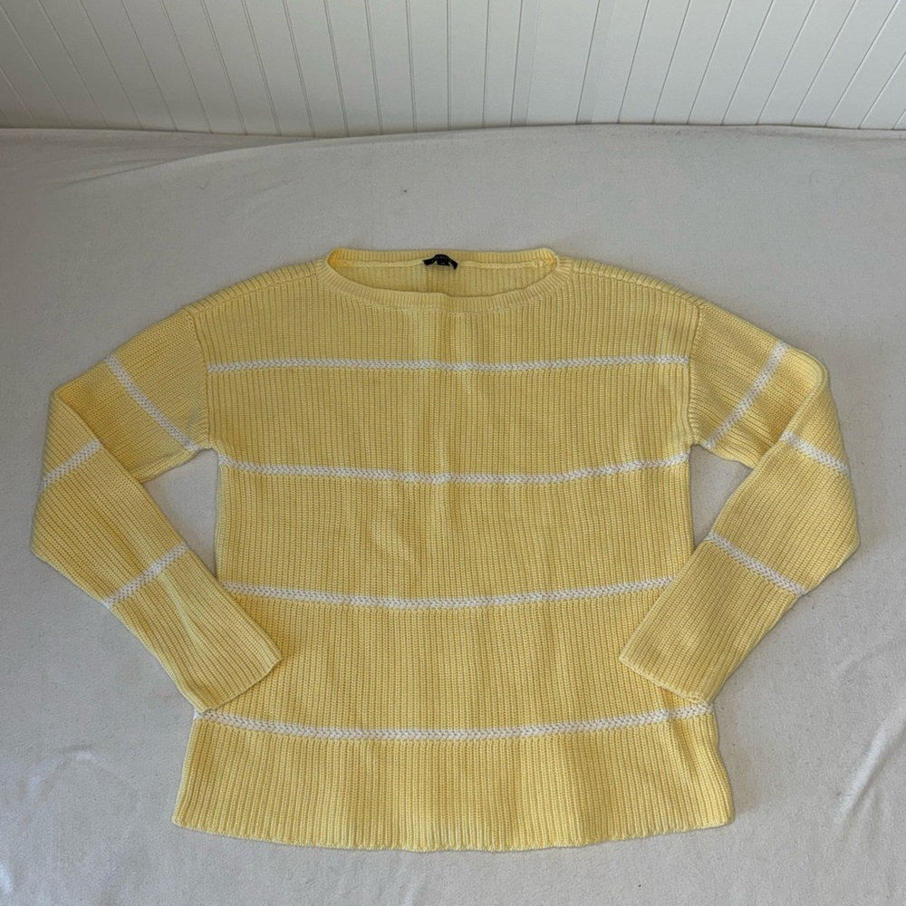 Talbots Yellow Striped Knit Sweater